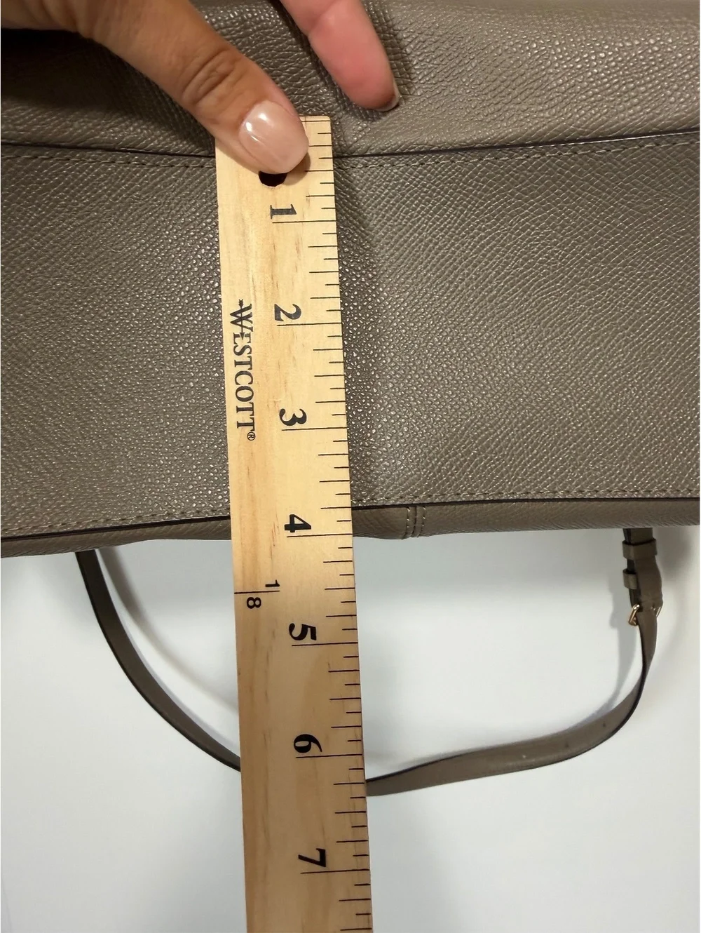 Coach Stanton Carryall Taupe Leather Shoulder Bag with Adjustable Strap